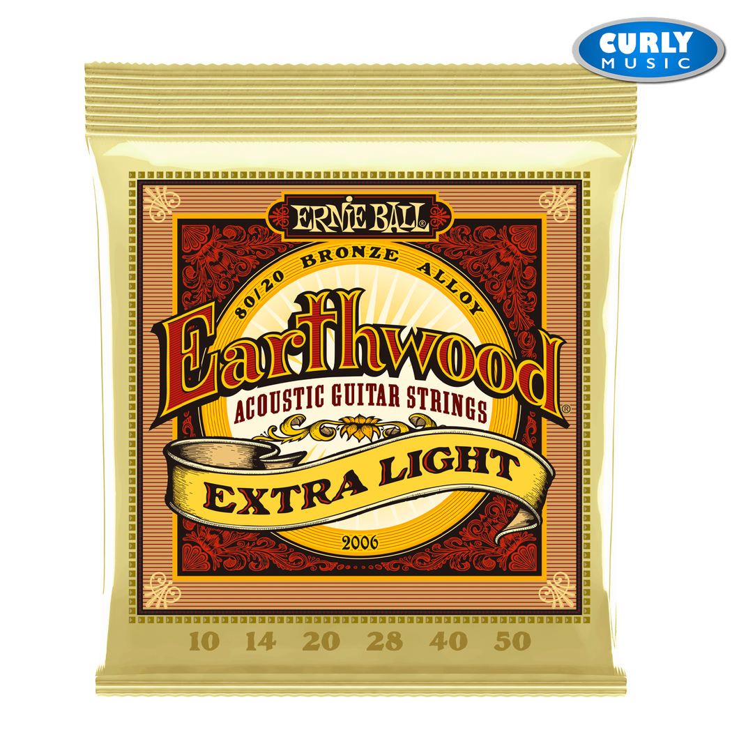Ernie Ball - Earthwood Extra Light 80/20 Bronze Acoustic Guitar Strings - 10-50 | Accessories